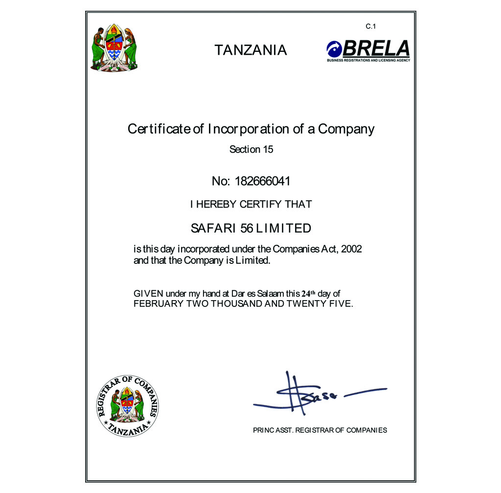 Incorporation Certificate